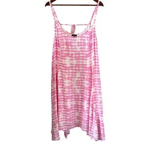 Torrid Pink Tie-Dye Challis Handkerchief Dress Size 2X